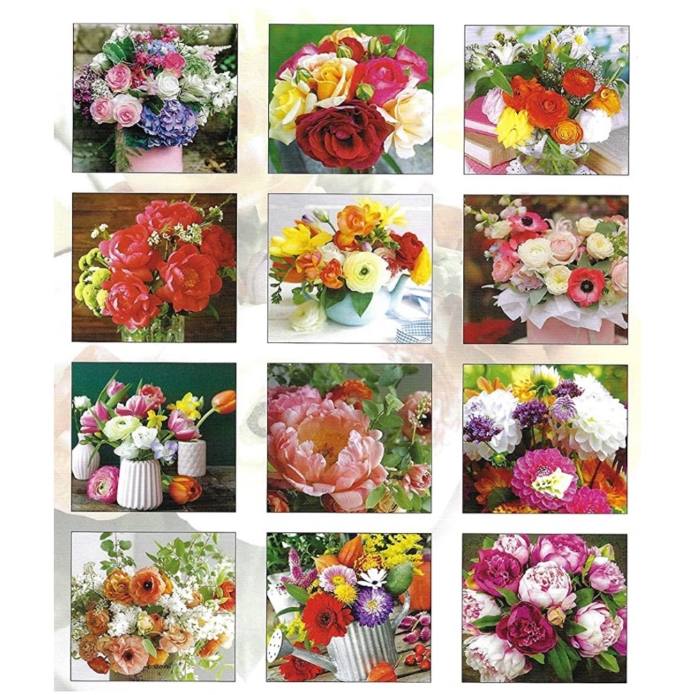 Calendar 2023 Flower Bouquets 16 Month Wall Calendar Gift 12 X 22 inches - Picture 2 of 9